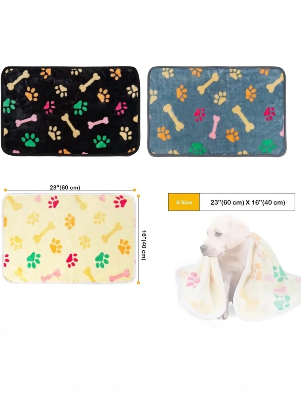 New Fleece Dog Blankets Set of 3